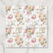 Hij is gerezen Floral Scriptpaasherrijving Bedankjes Labels (Achterkant)