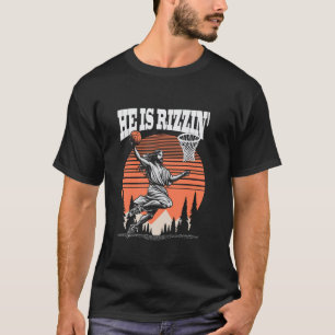 Hij Is Grappig Rizzin Basketbal T-shirt