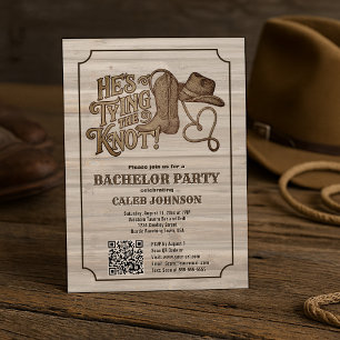 Hij is het binden van de knoop Cowboy Bachelor Par Kaart