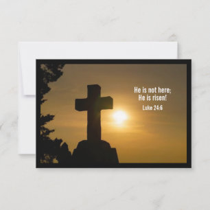 Hij is hier niet; hij is Risen - kerkelijke uitnod RSVP Kaartje