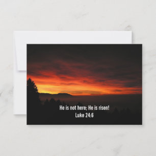 Hij is hier niet; hij is Risen - kerkelijke uitnod RSVP Kaartje