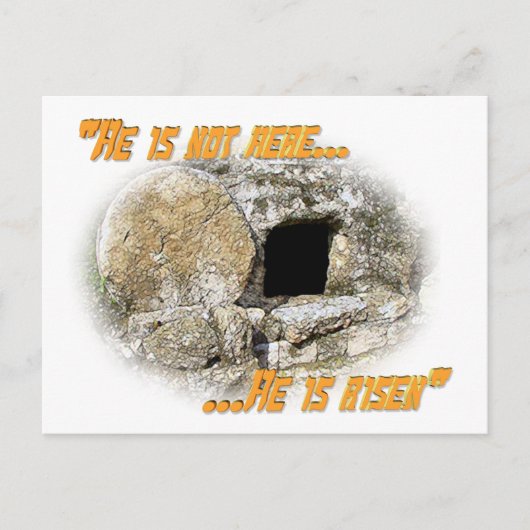 Hij is hier niet ... Hij is stijf! Briefkaart (Voorkant)