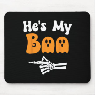 Hij is mijn boek dat Halloween pyjama koppels matc Muismat