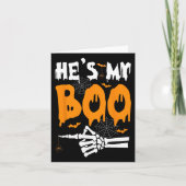 Hij is mijn Boo Skeleton Halloween Matching Couple Kaart (Voorkant)