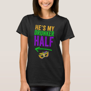 Hij is mijn Drunker Half Matching Couple Vriendin T-shirt