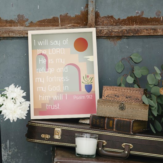 Hij is mijn fourgetje psalm 91 Bijbelscriptie Poster