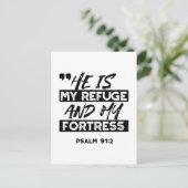 Hij is mijn toevluchtsoord en mijn vesting (Psalm Briefkaart (Staand voorkant)