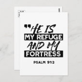 Hij is mijn toevluchtsoord en mijn vesting (Psalm Briefkaart (Voorkant / Achterkant)