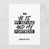 Hij is mijn toevluchtsoord en mijn vesting (Psalm Briefkaart (Voorkant)