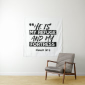 Hij is mijn toevluchtsoord en mijn vesting (Psalm Wandkleed (In situ)