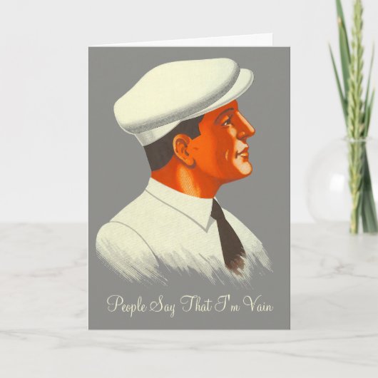 Hij is niet zo ijdel - knap retro Man Kaart (Voorkant)