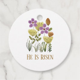 Hij is nu verrezen met paasbloemen bedankjes labels