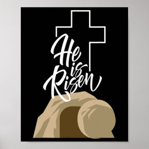 Hij is opgestaan 3 dagen Jezus Christus Gelukkig P Poster