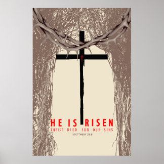 Hij Is Opgestaan Christus Stierf Voor Onze Zonden Poster