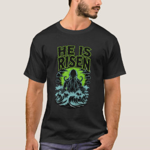 Hij Is Opgestaan Cthulhu Pasen T-shirt