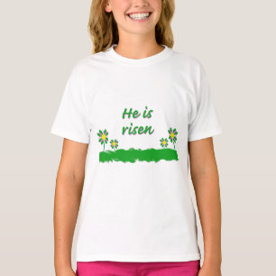 Hij is opgestaan eenvoudig kind ontwerp t-shirt