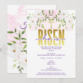 Hij is opgestaan in religieus Christelijk citaat P Kaart (Voorkant / Achterkant)