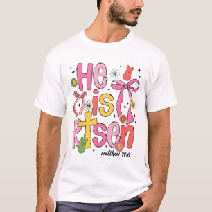 Hij Is Opgestaan Jezus Christelijk Gelukkig Pasen T-shirt