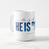 Hij is opgestaan koffie Mok (Voorkant links)