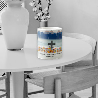 Hij is opgestaan met Christelijke paaspenseelstree Koffiemok