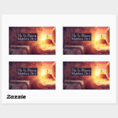 Hij is opgestaan met drie kruisen leeg graf Pasen Rechthoekige Sticker (Vel)