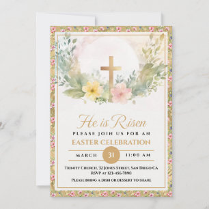 Hij Is Opgestaan Paaswaterverf Bloemen, Religieus Aankondiging