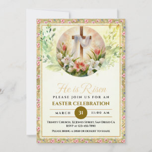 Hij Is Opgestaan Paaswaterverf Bloemen, Religieus Aankondiging