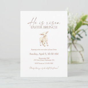 Hij Is Opgestaan Pasen Brunch Christelijke Opstand Kaart