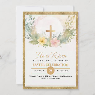 Hij Is Opgestaan Pasen Waterverf Bloemen, Religieu Aankondiging