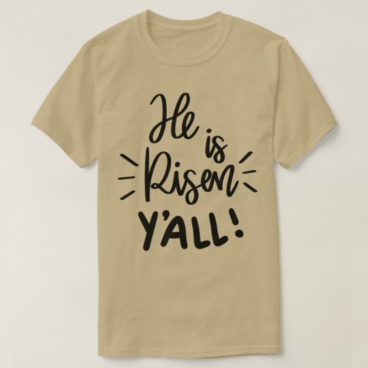Hij is opgestaan t-shirt (Design voorkant)