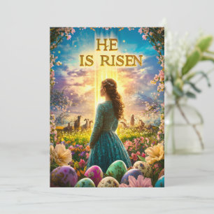Hij is opgestaan uit de Easter Jesus Religious Feestdagenkaart