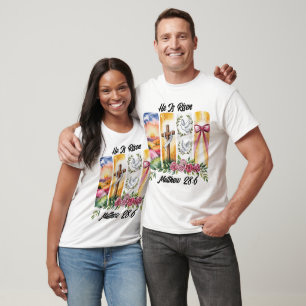 Hij is opgestaan uit de paasduiven t-shirt