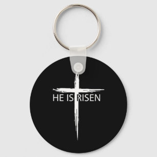 Hij is opgestaan zak Christelijk paasjezus religio Sleutelhanger