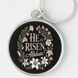 Hij Is Opgewekt Alleluia Bloemrijke Christelijke P Sleutelhanger