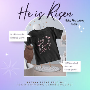 "Hij is Opgewekt" Baby Fijne Jersey T-Shirt