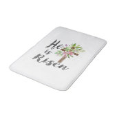 Hij is Opgewekt Bloemkruis Vintage Gelukkig Pasen  Badmat (Gekanteld)