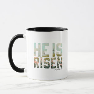 Hij is Opgewekt Boho Pasen Christelijk Jezus Mok