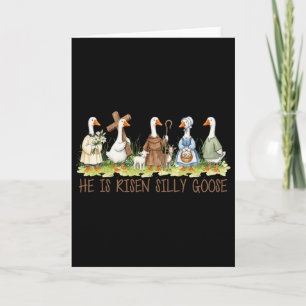 Hij Is Opgewekt Domme Gans Pasen Christelijk Relig Kaart