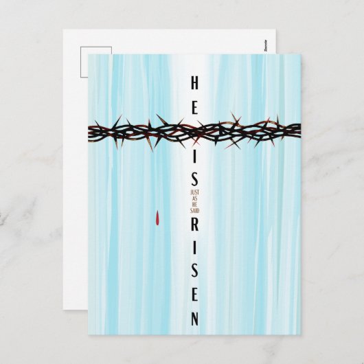 Hij Is Opgewekt Doornenkroon Kruis Opstanding Feestdagenkaart (Voorkant / Achterkant)