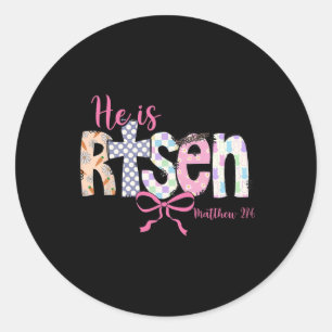 Hij Is Opgewekt Jezus Christelijk Gelukkig Pasen O Ronde Sticker