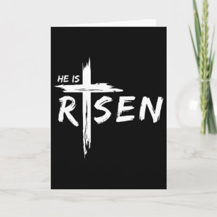 Hij Is Opgewekt Kruis Jezus Religieuze Pasen Dag C Kaart