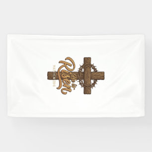 Hij Is Opgewekt Kruis Kroon Van Doornen Christelij Spandoek