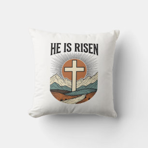 Hij Is Opgewekt Kruis Zonsopgang Christelijk Pasen Kussen