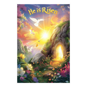 Hij Is Opgewekt — Paasopstanding —  Lukas 24:6 Foto Afdruk