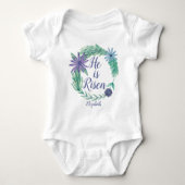 Hij is Religieus paasmaangepersonaliseerd Romper (Voorkant)