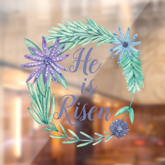 Hij is Religieus paasmaanPaars Raamsticker (Vel 2)