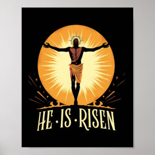 Hij is Religieus Pasen Jezus Christelijke Mannen W Poster