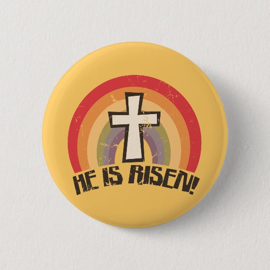 Hij is Religieus Pasen Ronde Button 5,7 Cm (Voorkant)