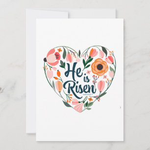Hij is Risen Boho Christelijk Heart Motif Inspirat Kaart