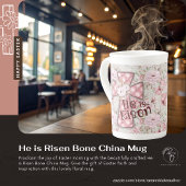 Hij is Risen Bone China Mok
